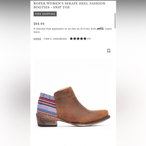 Roper boho ankle booties with heel - Picture 3 of 5